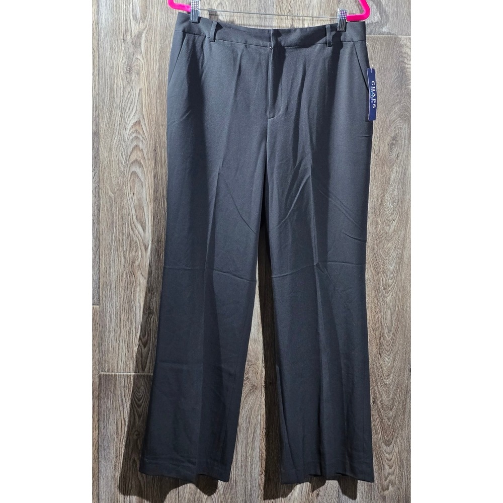 Chaps Women's Suit Pants Size‎ 12 Black Career Office Business Classic Fitting